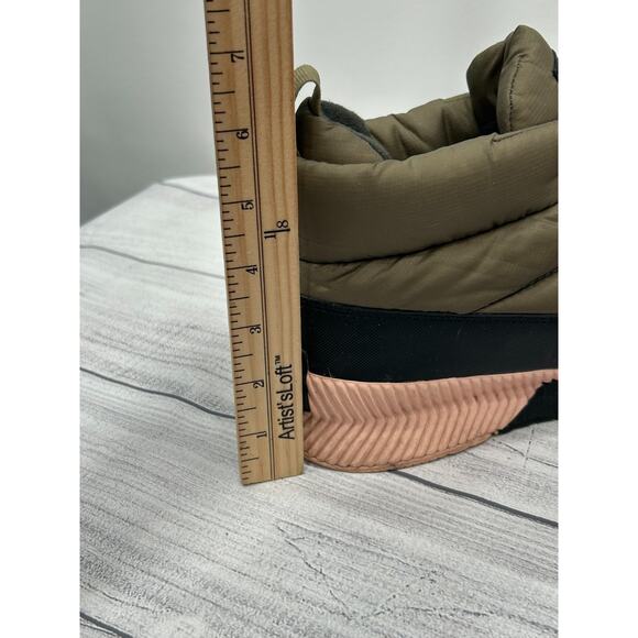 Sorel Womens Green Out N About III Puffy Zip Waterproof Faux Fur Snow Boots Sz 9 - Picture 11 of 11